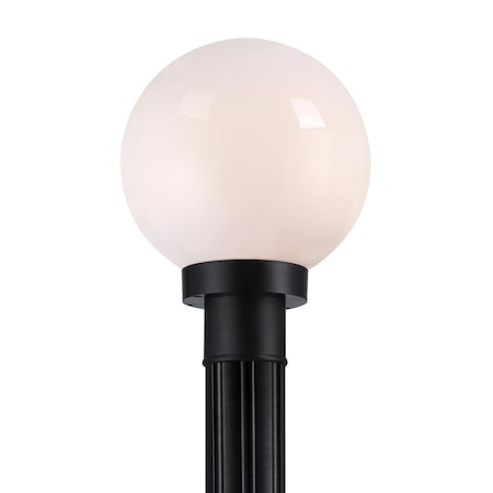 Westinghouse Fixture Post Top Outdoor Lantern 100W, Black Poly Glassobe Opal Acrylic 6123000